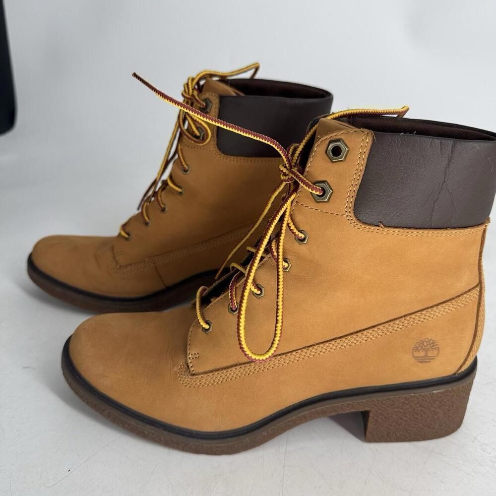 Timberland Women's 7.5 Brinda Boots Leather Lace Up Low Heel - Picture 2 of 9